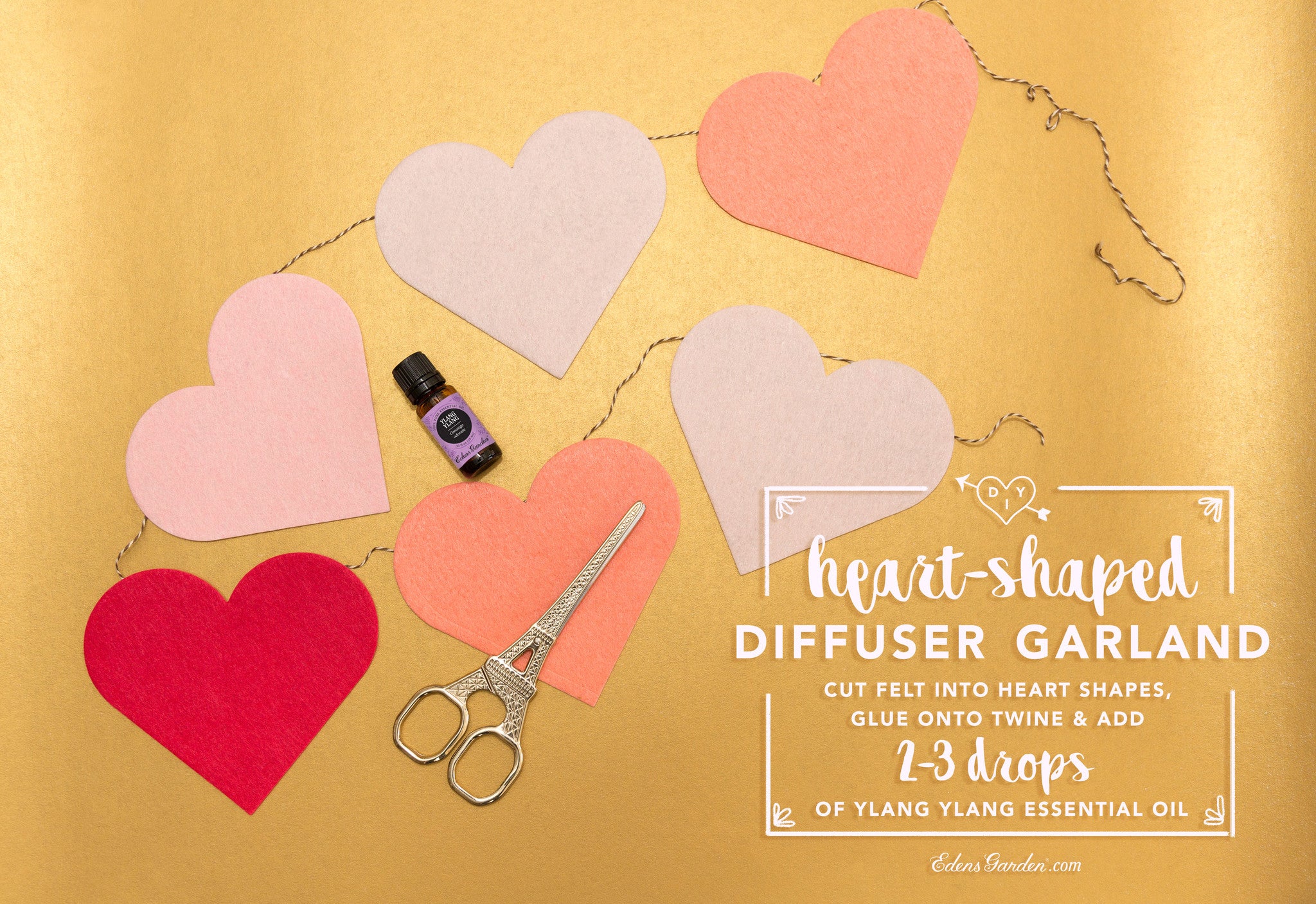 DIY heart felt garland